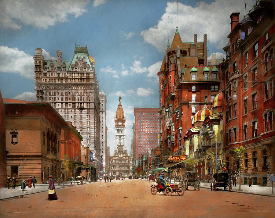 City - PA Philadelphia - Broad Street 1905 Photograph by Mike Savad