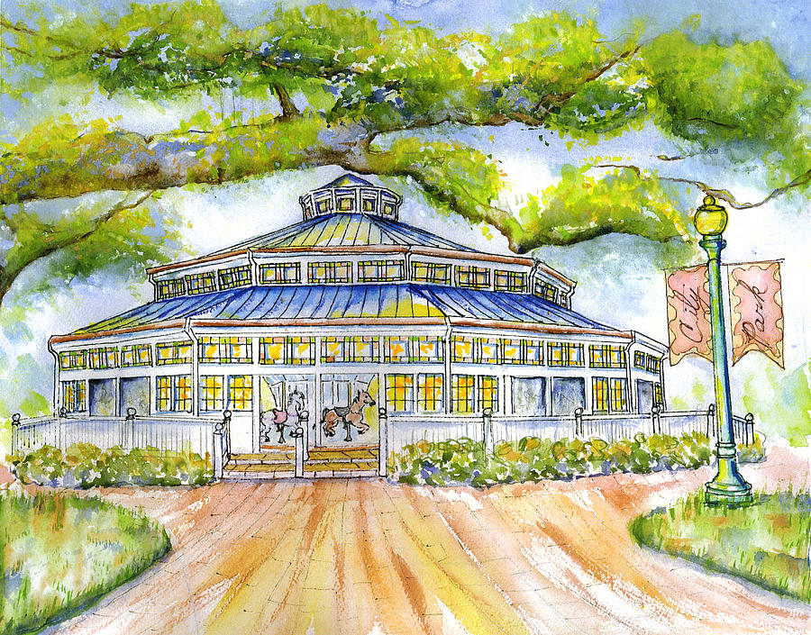 New Orleans Painting - City Park Carousel by Catherine Wilson