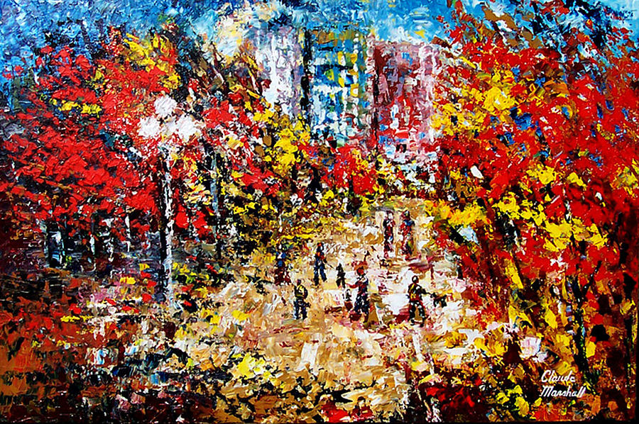 Abstract Painting - City Park by Claude Marshall Abstract Painting - City Park by Claude Marshall