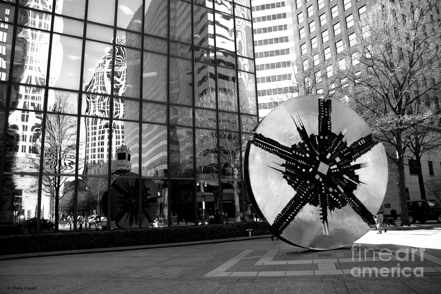 City Reflections in Black and White Photograph by Shelia Kempf