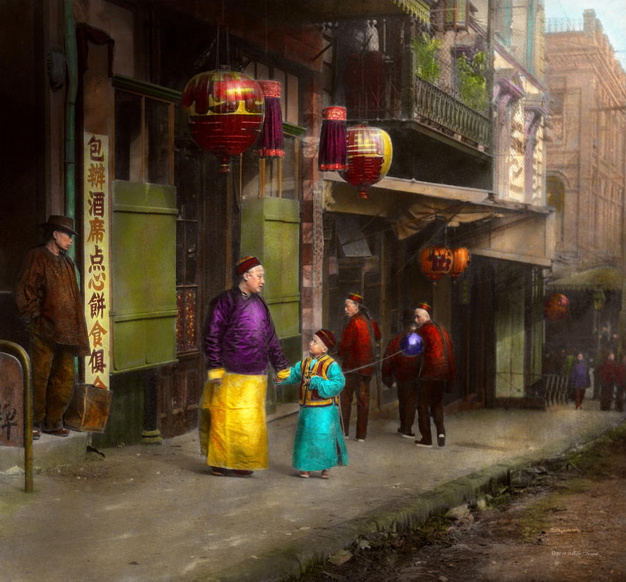 City - San Francisco - Chinatown - Visiting the commoners 1896-06 Photograph by Mike Savad