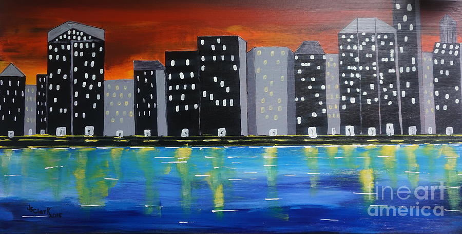 City Scape_Night Life Painting by Jimmy Clark
