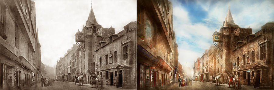 City - Scotland - Tolbooth operator 1865 - Side by Side Photograph by Mike Savad