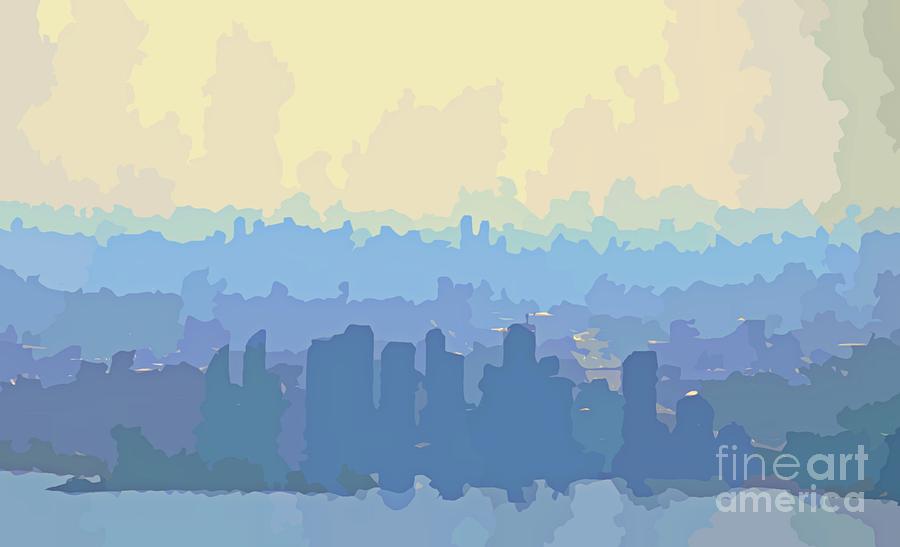 Skyline Painting - City Skyline Abstracts by John Malone