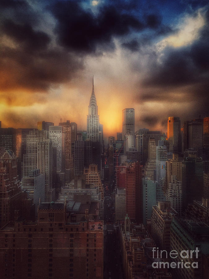 City Splendor - Sunset in New York Photograph by Miriam Danar