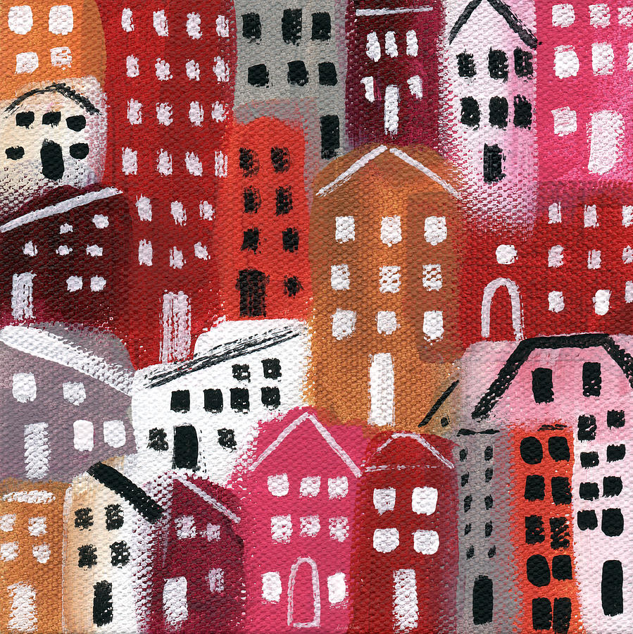 City Stories- Ruby Road Painting by Linda Woods