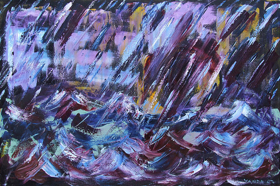 City Storm Abstract Painting by Katt Yanda