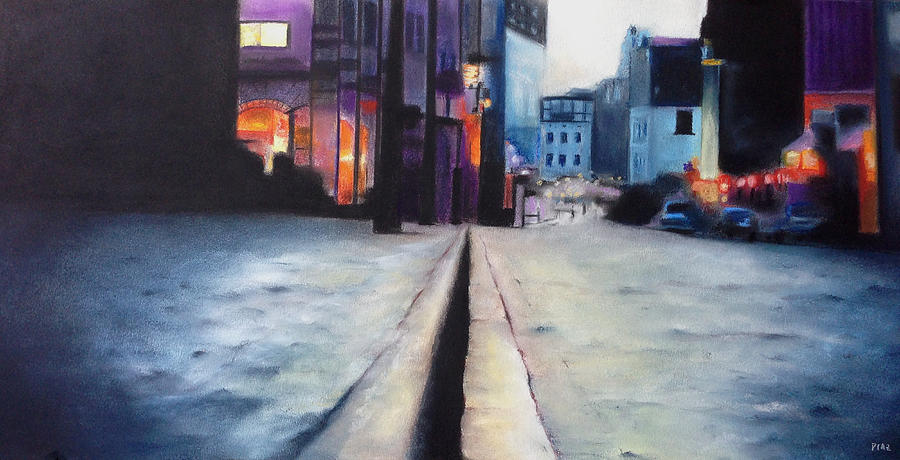 Chalk Pastel Pastel - City Street by Carrie Diaz Chalk Pastel Pastel - City Street by Carrie Diaz
