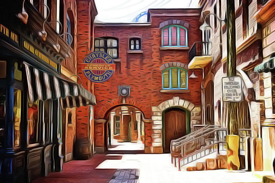 City Street Painting by Harry Warrick