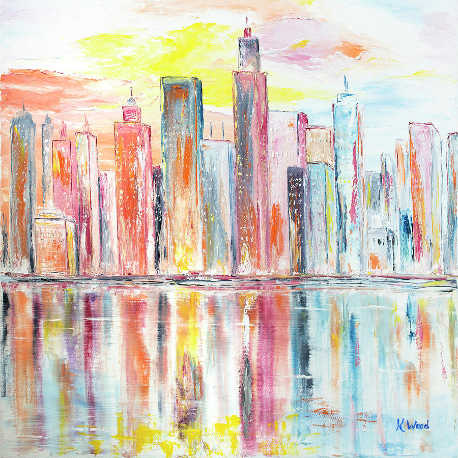 City Sunset Colors Painting by Ken Wood