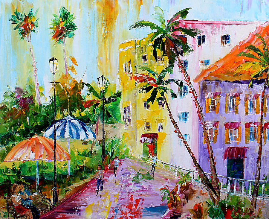 City Umbrellas Painting by Kevin Brown