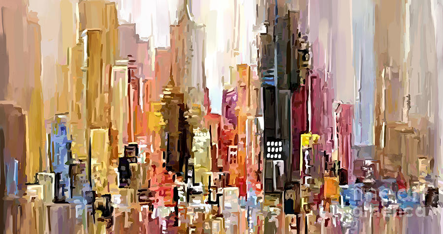 City Wash Cropped Painting by Tim Gilliland