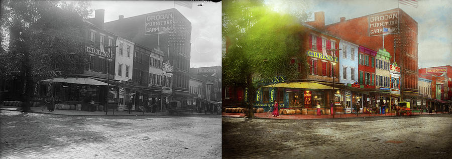 City - Washington DC - Life on 7th St 1912 - Side by Side Photograph by Mike Savad