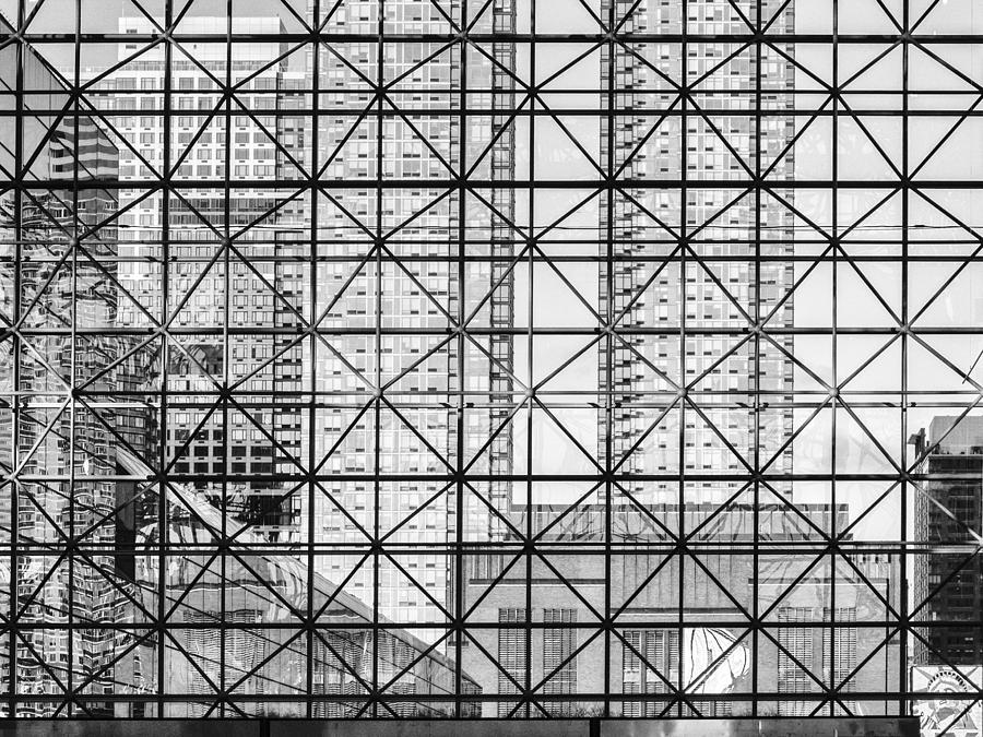 City Windows Abstract Black and White Photograph by Marianne Campolongo
