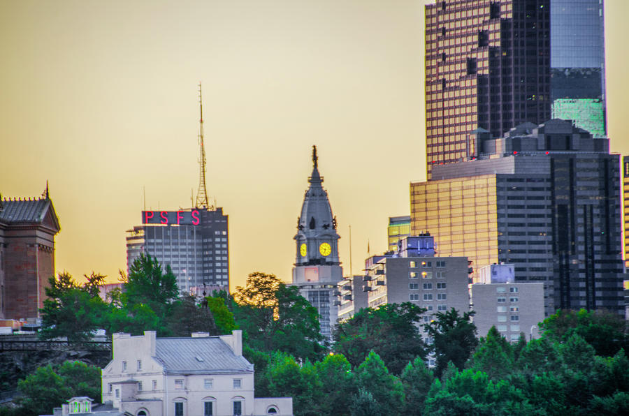 Cityhall in a Cityscape - Philadelphia Photograph by Bill Cannon