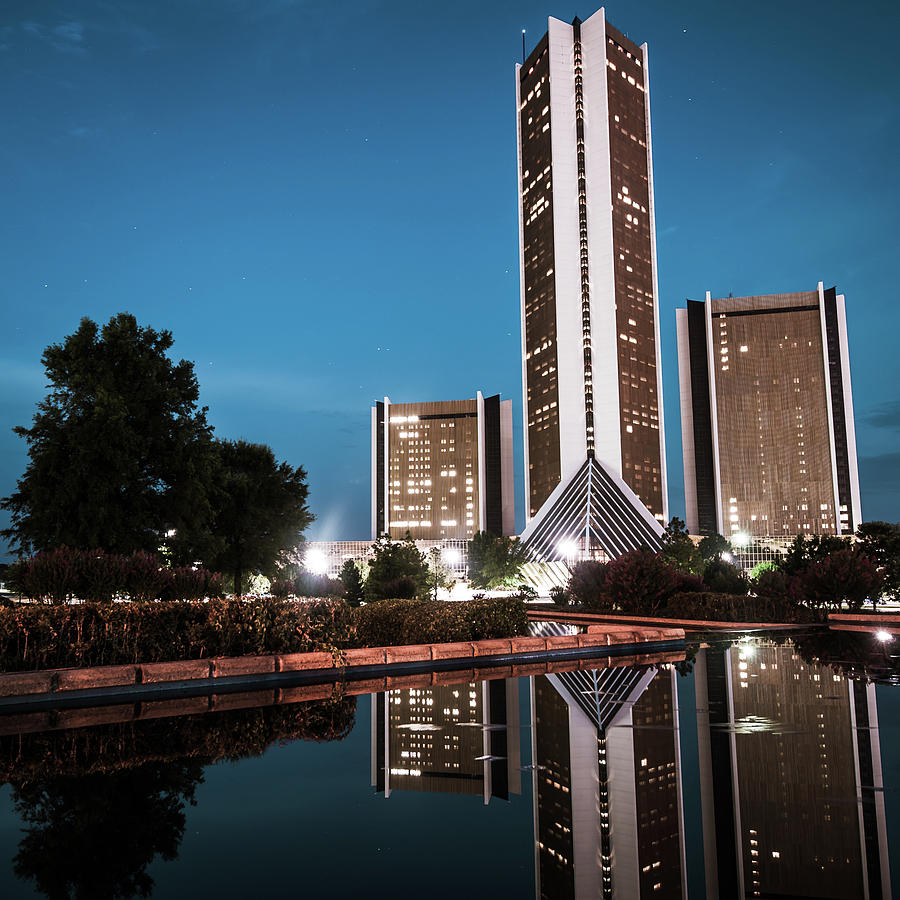 Cityplex Towers - Tulsa Oklahoma Square Format Photograph