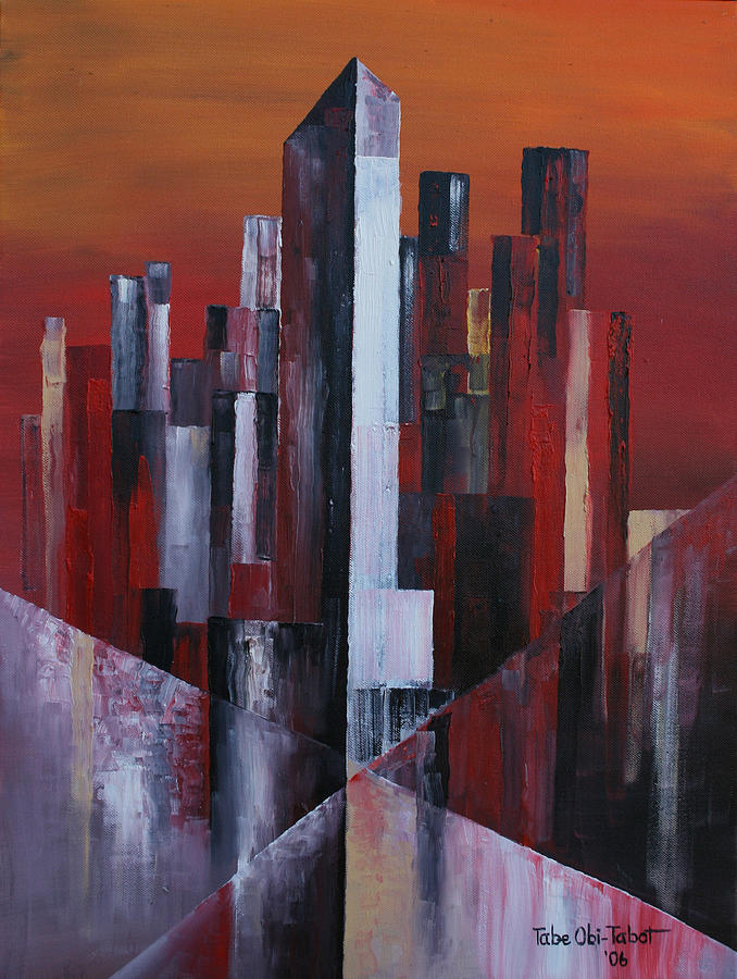 Cityscape 2 Painting by Obi-Tabot Tabe