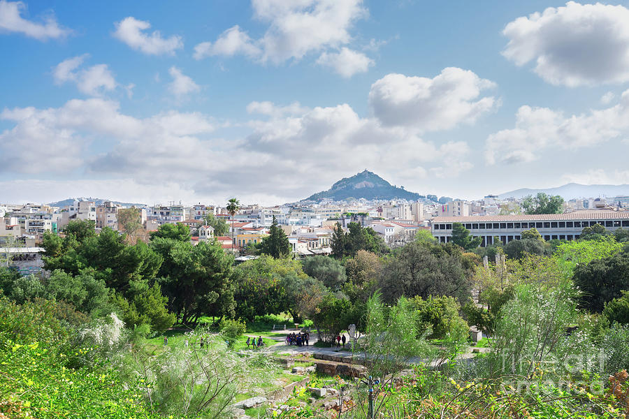 Cityscape of Athens with Lycabettus Hill Photograph by Anastasy Yarmolovich