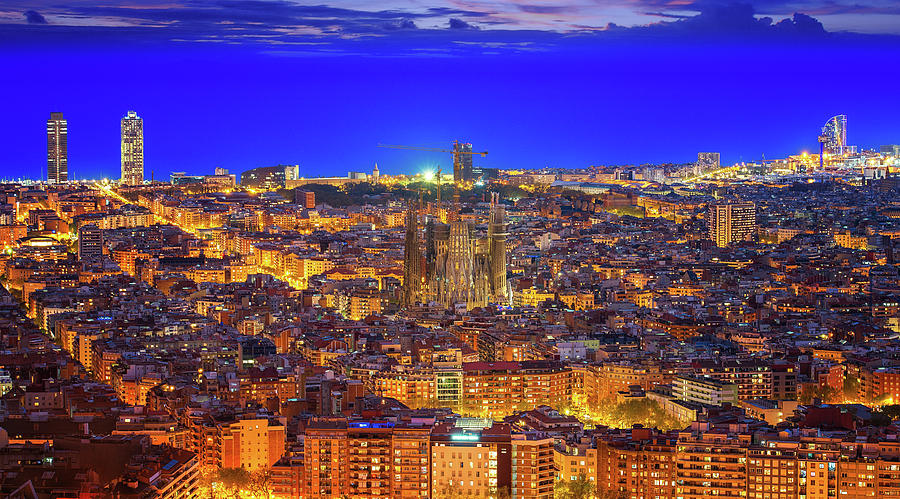 Cityscape of Barcelona city Photograph by Anek Suwannaphoom