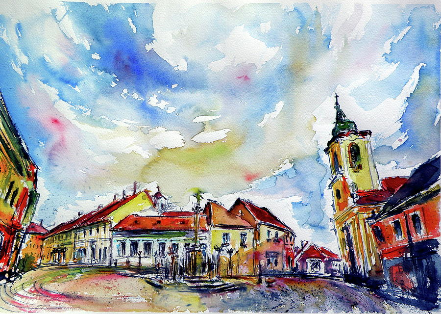 Cityscape of Szentendre Painting by Kovacs Anna Brigitta