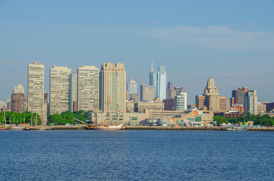 Cityscape - Philadelphia View from Camden New Jersey Photograph by Bill Cannon