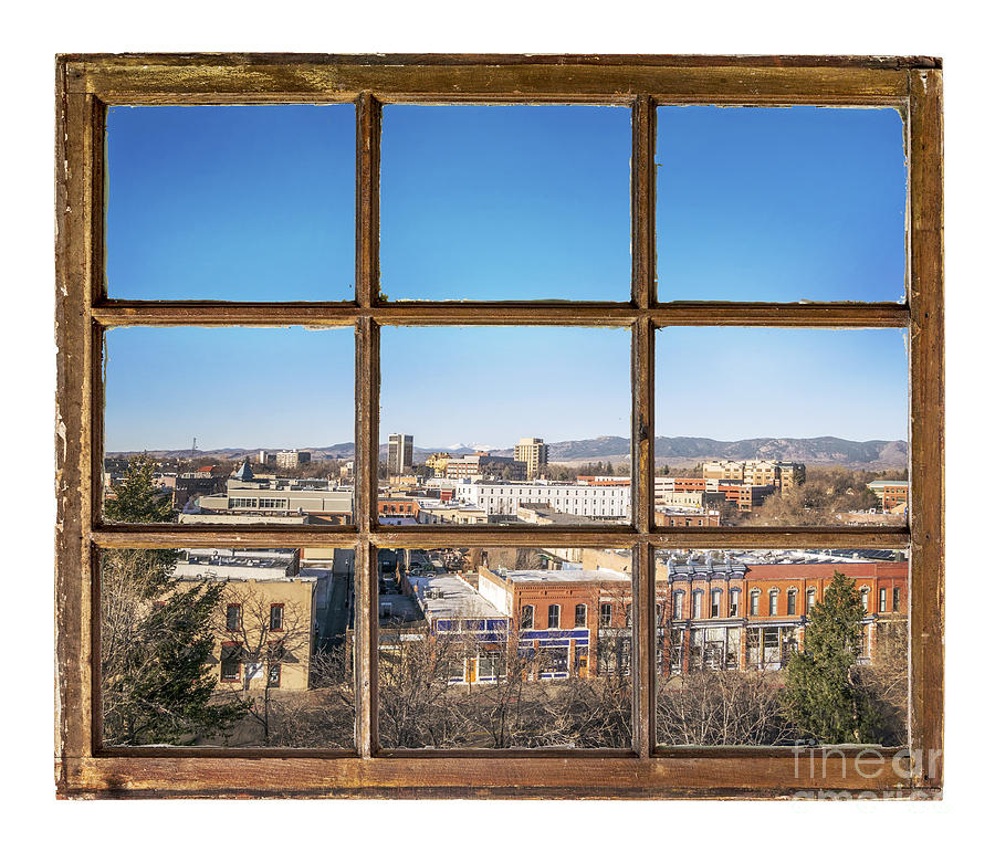 Cityscape View Through Vintage Window Photograph by Marek Uliasz