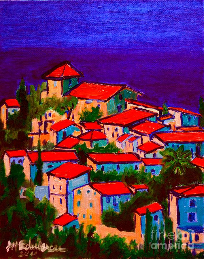 Cityscape  Village From Mallorca Painting by Ana Maria Edulescu