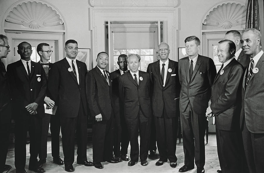 Martin Luther King Jr Photograph - Civil Rights Leaders And President Kennedy 1963 by Mountain Dreams