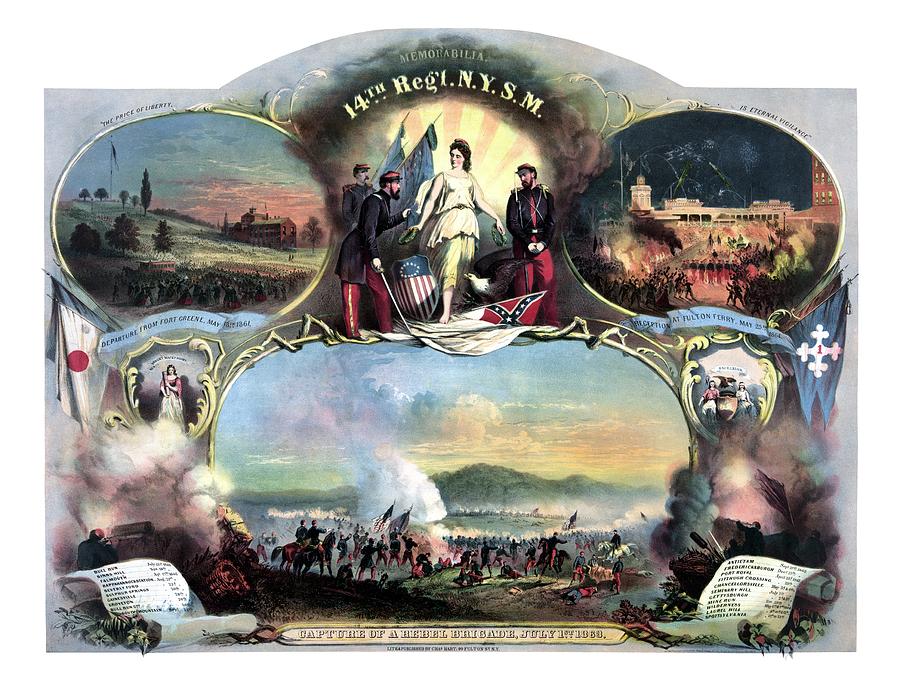 Civil War 14th Regiment Memorial Painting