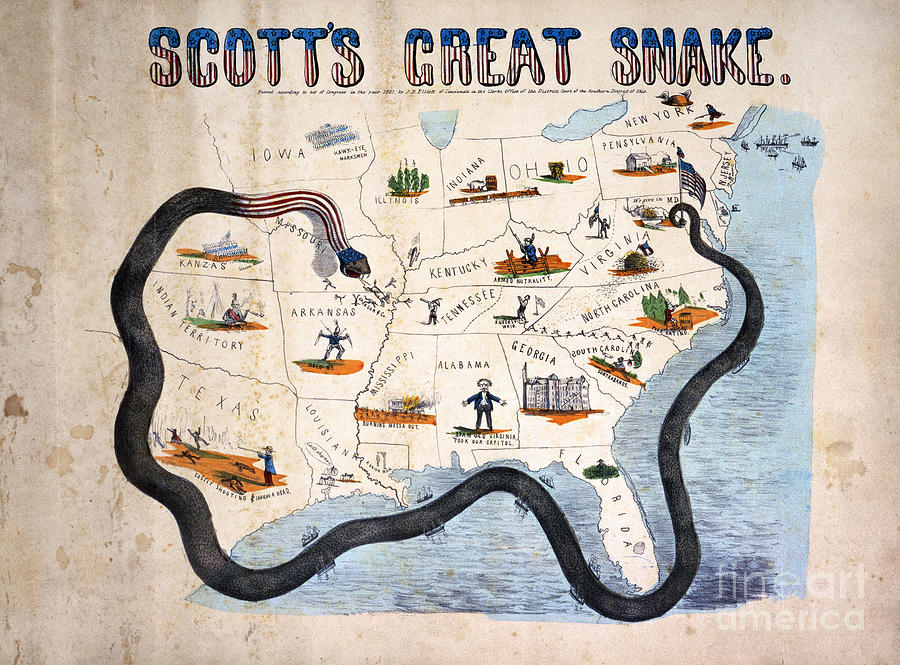 Map Photograph - Civil War: Anaconda Plan by Granger