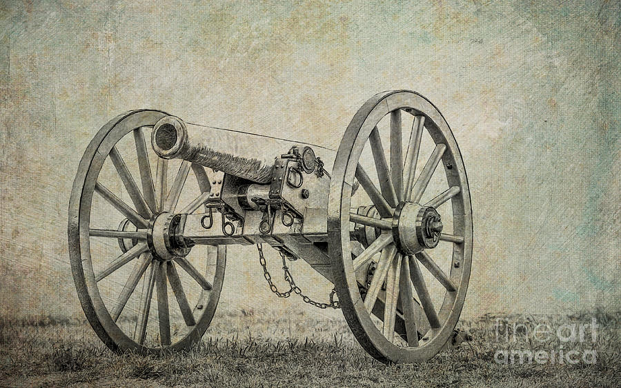 Civil War Cannon Gettysburg Sketch Digital Art by Randy Steele