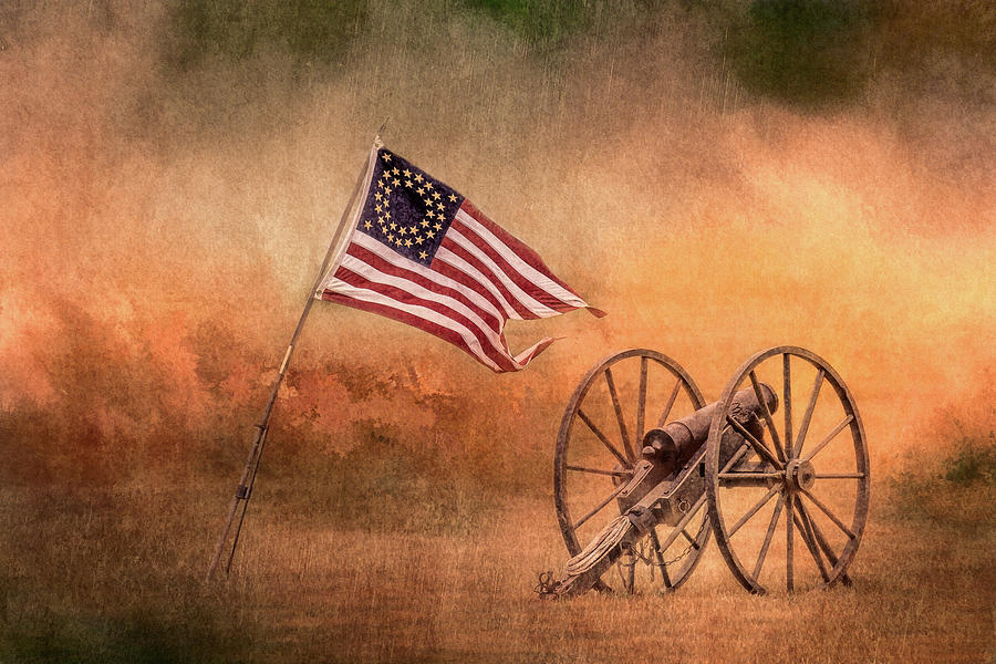 Civil War Flag And Cannon Photograph by Wes Iversen Pixels