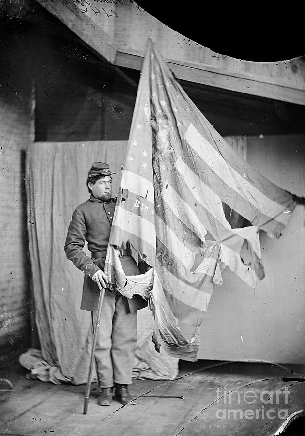 Civil War Flag Bearer Photograph by Granger
