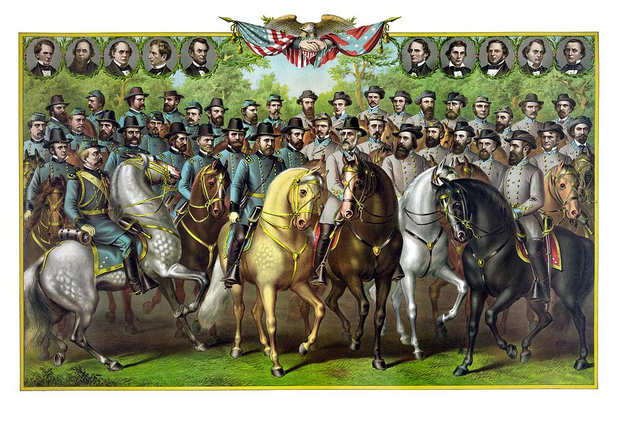 Civil War Generals and Statesman Painting by War Is Hell Store