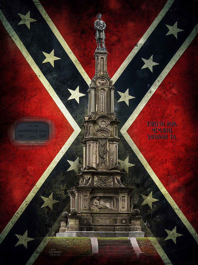 Flag Photograph - Civil War Memorial by Jim Ziemer