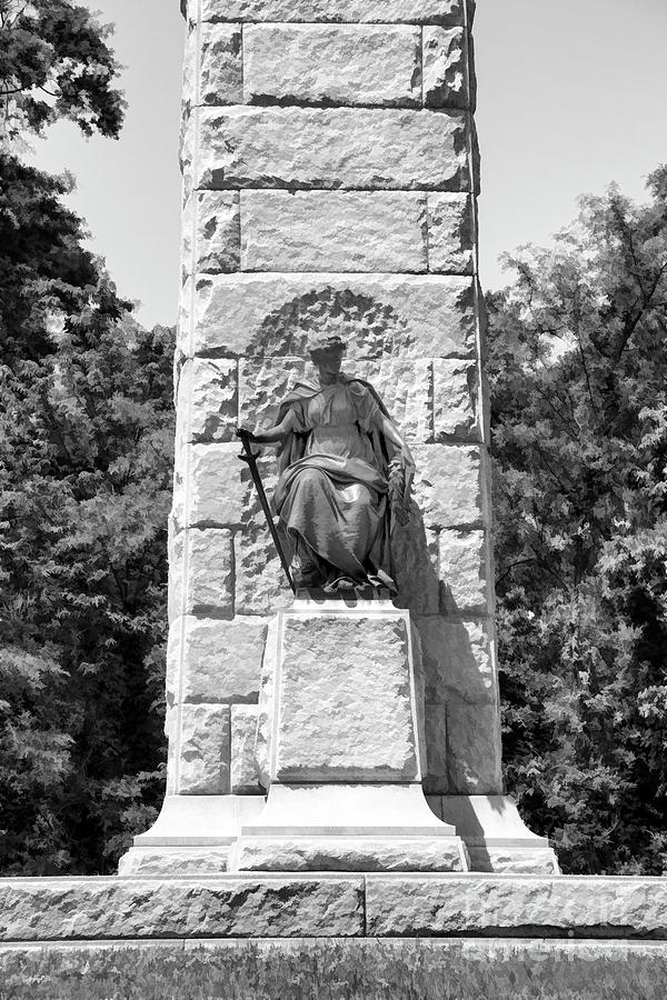 Civil War Monument One of 31 located Vicksburg National Military Park Mississippi  Photograph by Chuck Kuhn