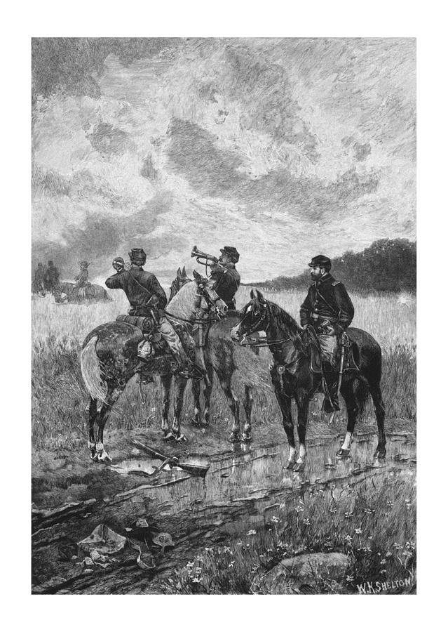 Civil War Soldiers On Horseback Mixed Media by War Is Hell Store