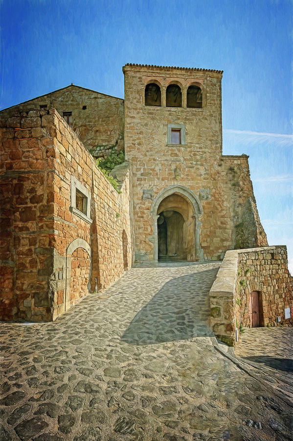 Romanesque Photograph - Civita di Bagnoregio Italy Gateway by Joan Carroll