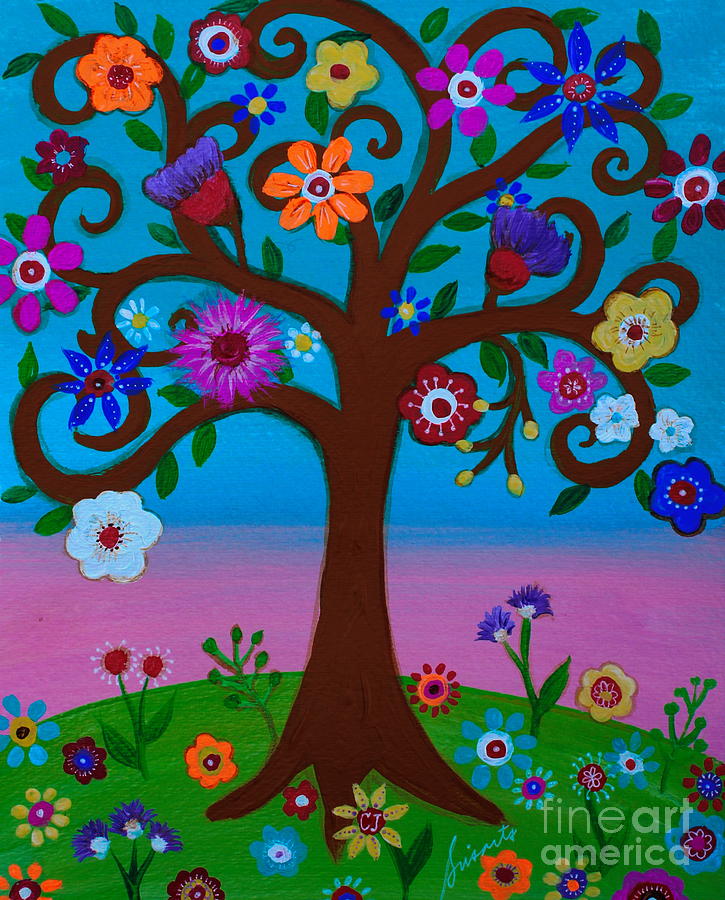 Cjs Tree Painting by Pristine Cartera Turkus