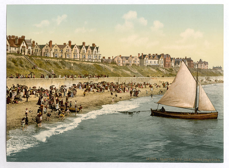 Clacton-on-sea 1890s Yacht Launching from Beach Photograph by Richard ...