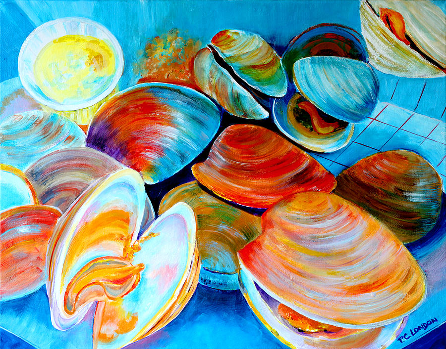 Clams at the Jersey Shore Painting by Phyllis London