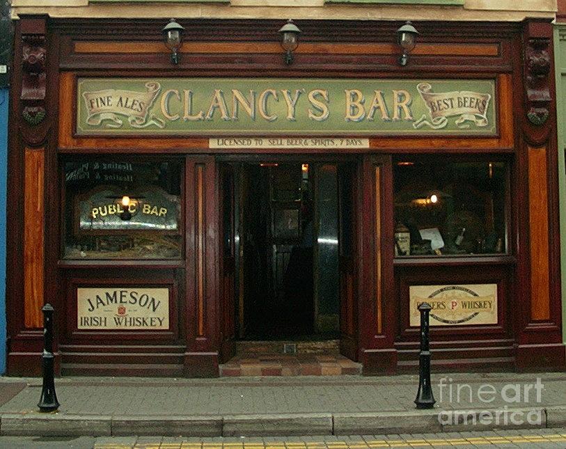 Clancys Bar, Bray Painting by Val Byrne
