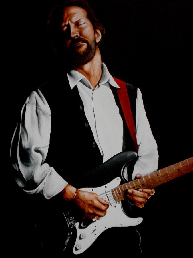 Music Painting - Clapton with Red Strap by Richard Klingbeil