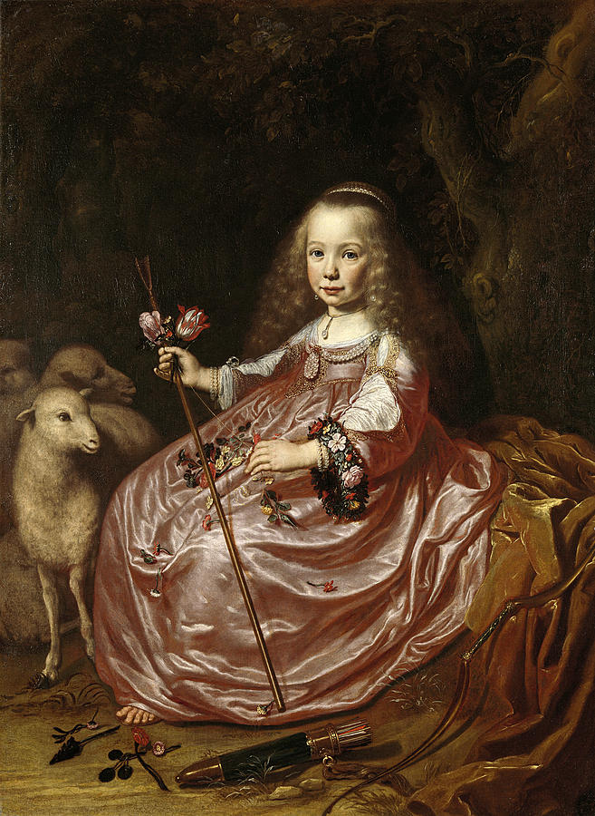 Clara Alewijn daughter of Abraham Alewijn and Geertruid Hooftman Painting by Dirck Dircksz van Santvoort