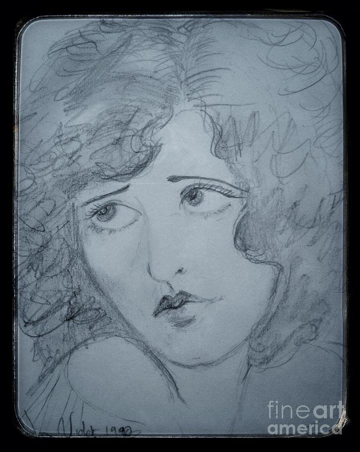 Clara Framed Drawing by Joan-Violet Stretch