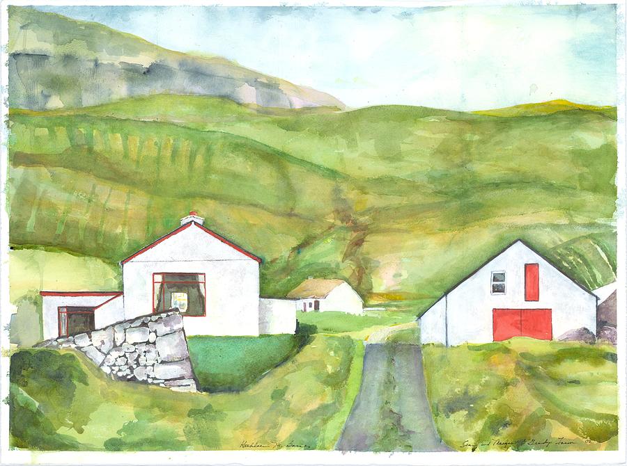 Clare Island Buildings Painting by Kathleen Barnes