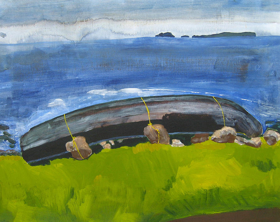 Clare Island Currach Painting by Kathleen Barnes