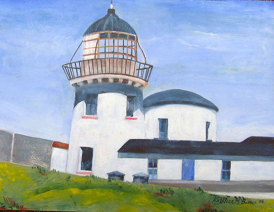 Clare Island Lighthouse Painting by Kathleen Barnes