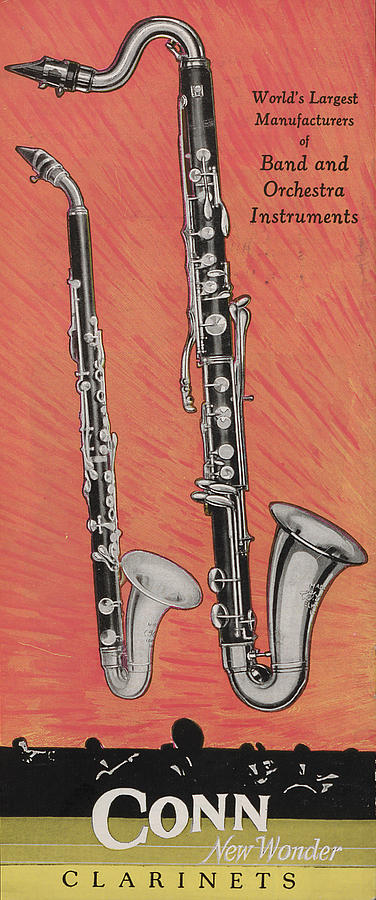 Clarinet Painting - Clarinet And Giant Boehm Bass by American School