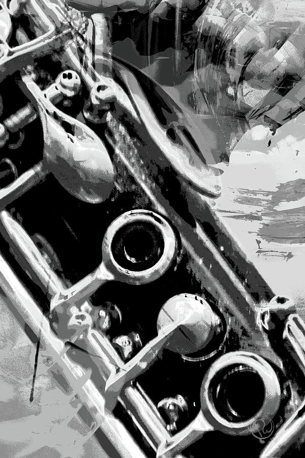 Clarinet Keys B/W Photograph by Pamela Williams
